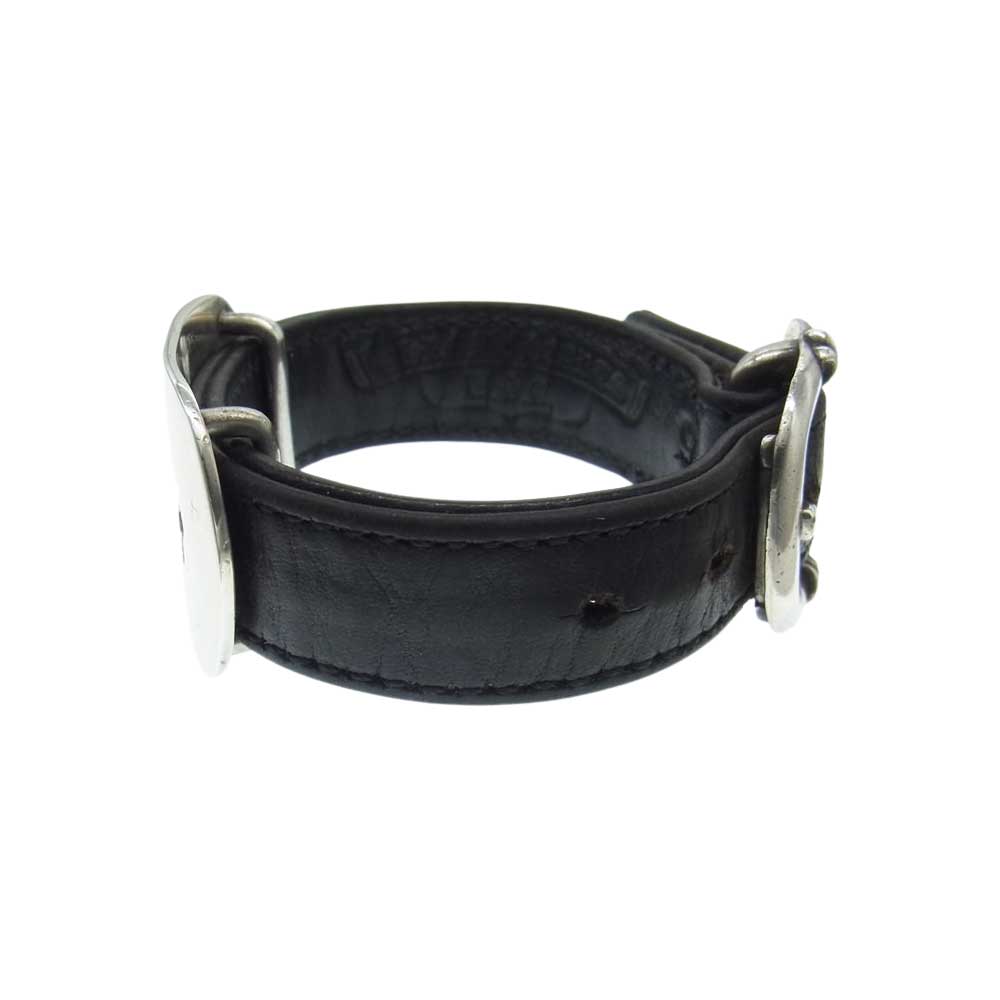 CHROME HEARTS クロムハーツ（原本無） カットアウトクロス ドッグタグ ガンスリンガー レザー ブレスレット ブラック系【中古】