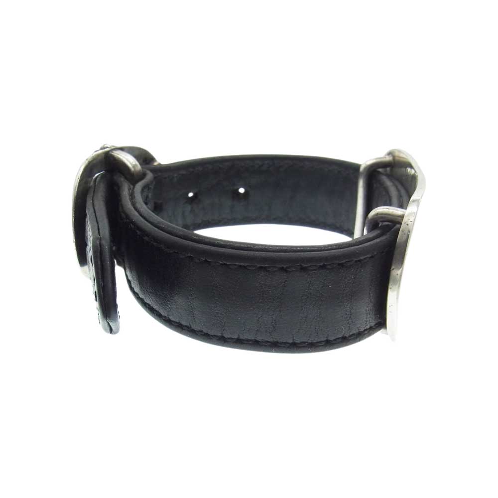 CHROME HEARTS クロムハーツ（原本無） カットアウトクロス ドッグタグ ガンスリンガー レザー ブレスレット ブラック系【中古】