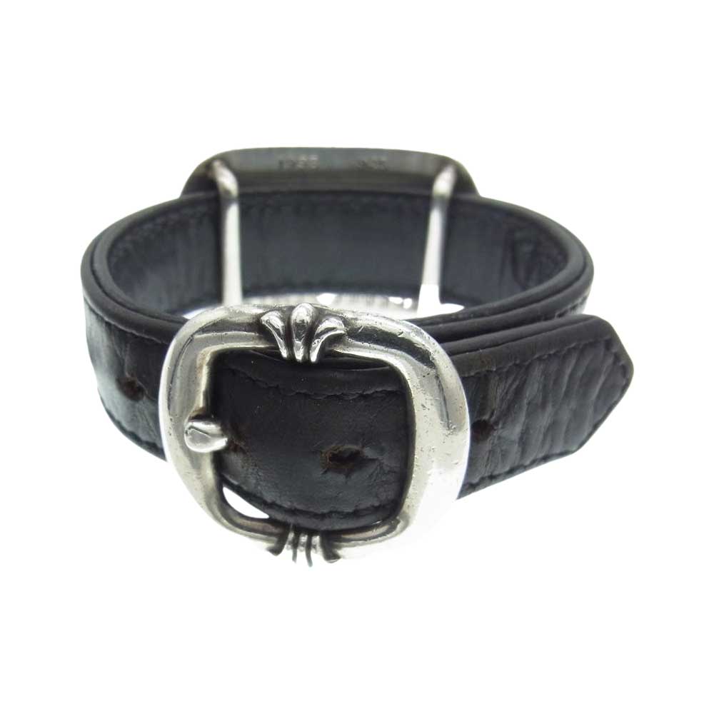 CHROME HEARTS クロムハーツ（原本無） カットアウトクロス ドッグタグ ガンスリンガー レザー ブレスレット ブラック系【中古】