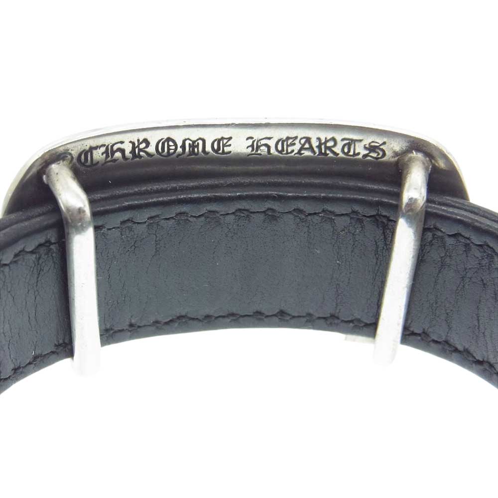 CHROME HEARTS クロムハーツ（原本無） カットアウトクロス ドッグタグ ガンスリンガー レザー ブレスレット ブラック系【中古】