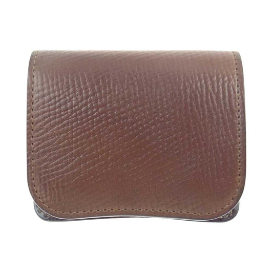 WILDSWANS ワイルドスワンズ 銀座店11周年記念 G11-R/H グレインレザー 型押し PALM パーム ミニ ウォレット 財布 ブラウン系【美品】【中古】