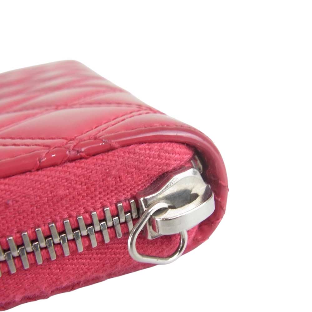 CHANEL シャネル ブリリアント マトラッセ パテントレザー ココマーク 財布 ウォレット ピンク系【中古】