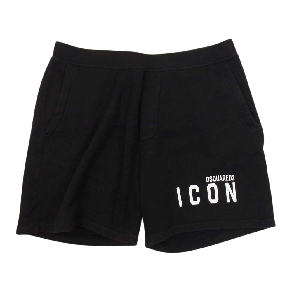 DSQUARED2 ディースクエアード S79MU0005 S25042 ICON ロゴ スウェット ショート パンツ ブラック系 XXL【中古】