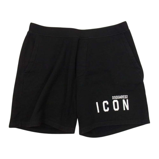 DSQUARED2 ディースクエアード S79MU0005 S25042 ICON ロゴ スウェット ショート パンツ ブラック系 XXL【中古】