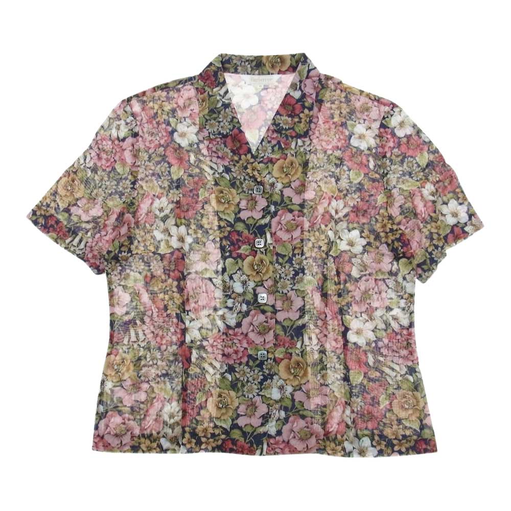 バーバリーズ フラワー 花柄 プリーツスカート シャツ 半袖 セットアップ レッド マルチカラー系【中古】