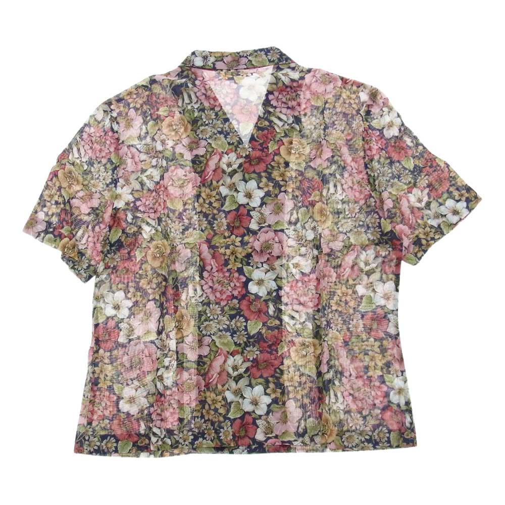 バーバリーズ フラワー 花柄 プリーツスカート シャツ 半袖 セットアップ レッド マルチカラー系【中古】