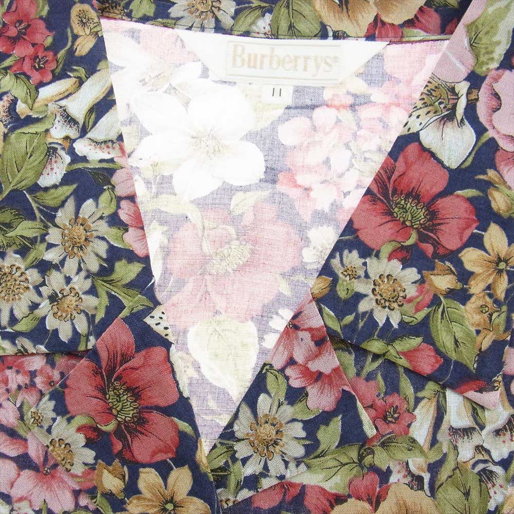 バーバリーズ フラワー 花柄 プリーツスカート シャツ 半袖 セットアップ レッド マルチカラー系【中古】