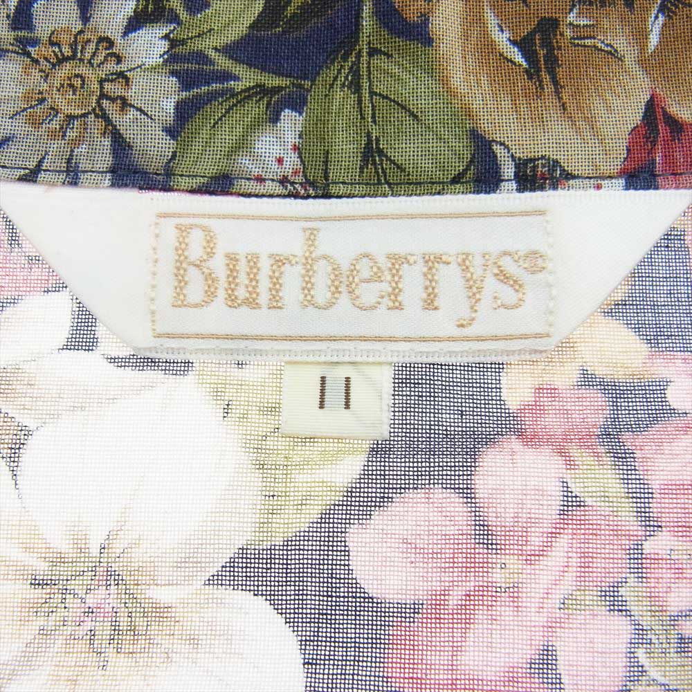 バーバリーズ フラワー 花柄 プリーツスカート シャツ 半袖 セットアップ レッド マルチカラー系【中古】