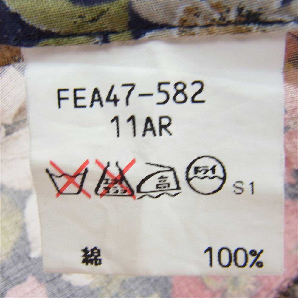 バーバリーズ フラワー 花柄 プリーツスカート シャツ 半袖 セットアップ レッド マルチカラー系【中古】