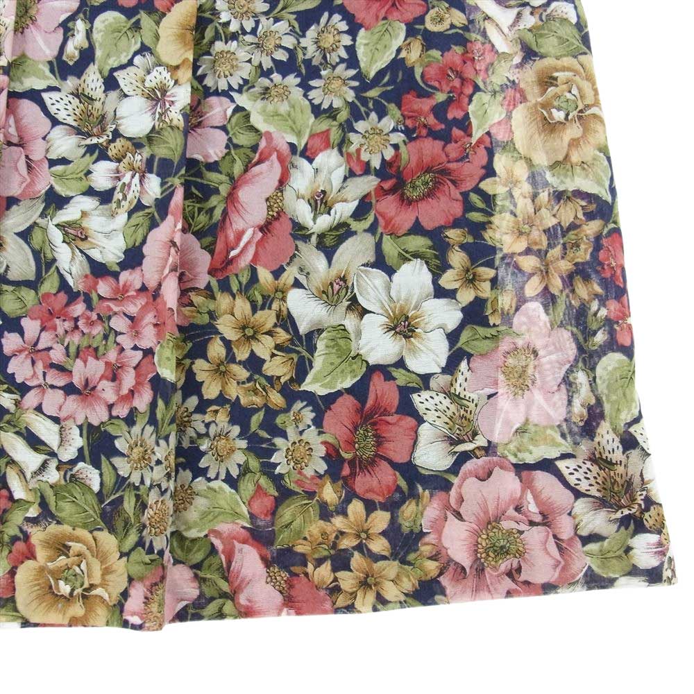 バーバリーズ フラワー 花柄 プリーツスカート シャツ 半袖 セットアップ レッド マルチカラー系【中古】