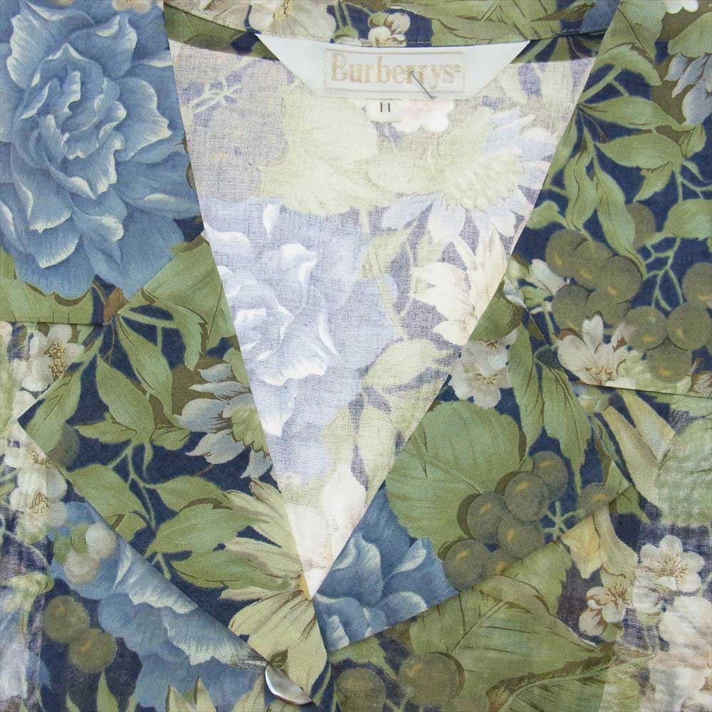 バーバリーズ フラワー 花柄 プリーツスカート シャツ 半袖 セットアップ グリーン マルチカラー系 11【中古】