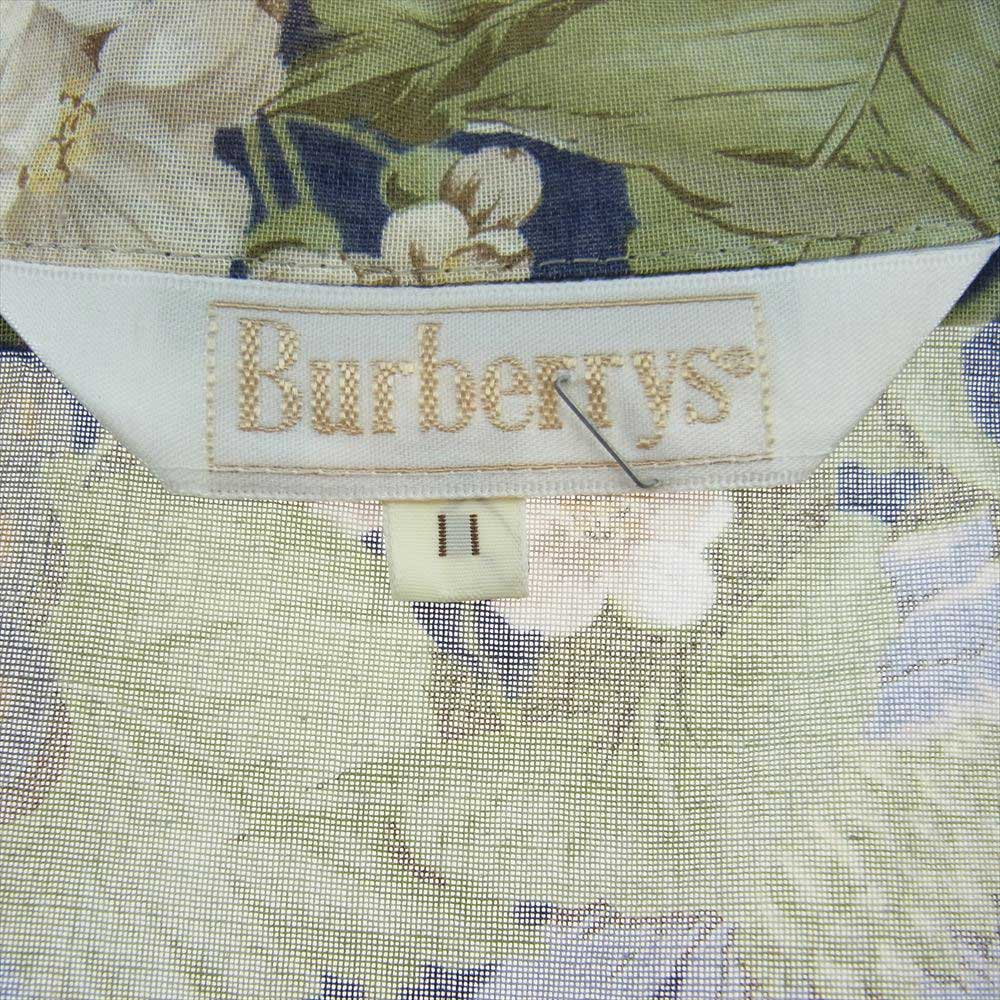 バーバリーズ フラワー 花柄 プリーツスカート シャツ 半袖 セットアップ グリーン マルチカラー系 11【中古】