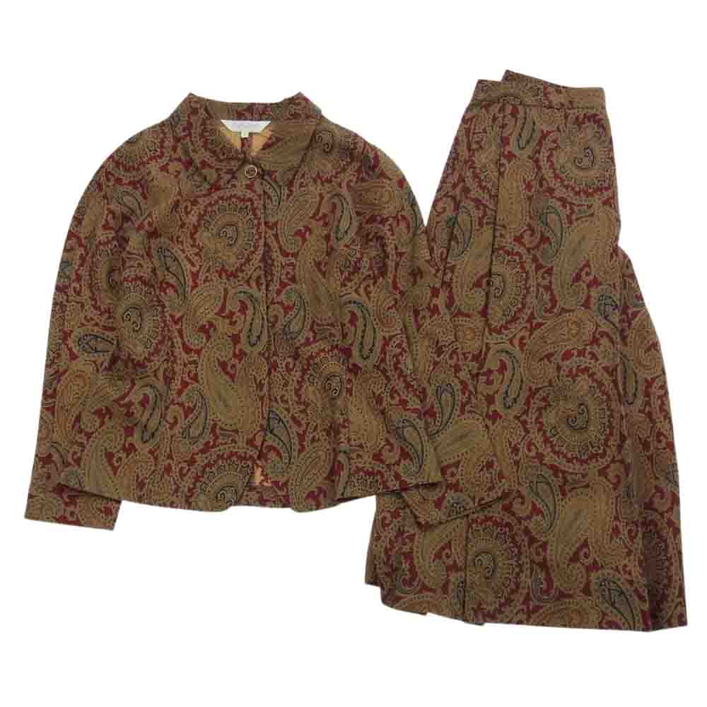バーバリーズ ペイズリー 総柄 ウール シャツ スカート セットアップ マルチカラー系 9【中古】