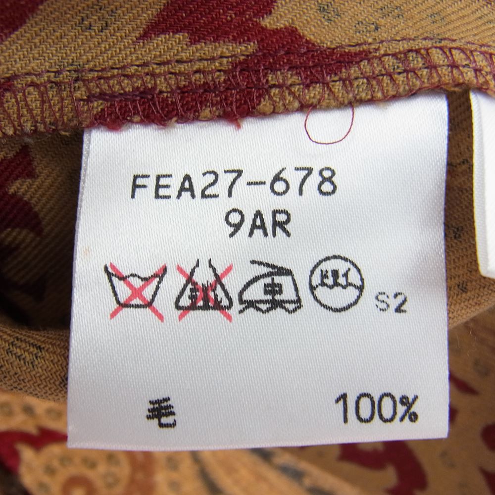 バーバリーズ ペイズリー 総柄 ウール シャツ スカート セットアップ マルチカラー系 9【中古】