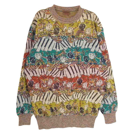 Missoni ミッソーニ イタリア製 オールド 音楽隊 総柄 クルーネック ニット セーター マルチカラー系 41【中古】
