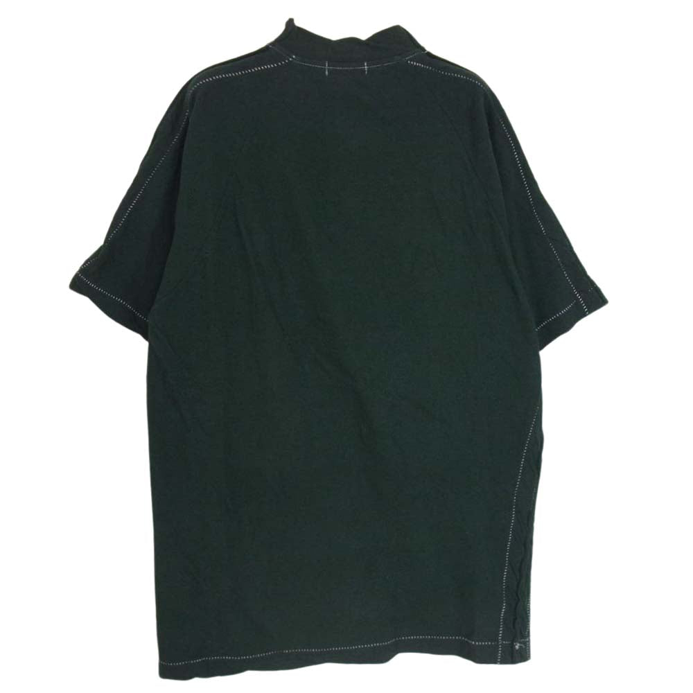 COMME des GARCONS HOMME コムデギャルソンオム AD1999 HT-020160 90s ヴィンテージ 製品染め オーバーロック アウトシーム リネン混 ハーフジップ カットソー グリーン系 サイズ表記無【中古】