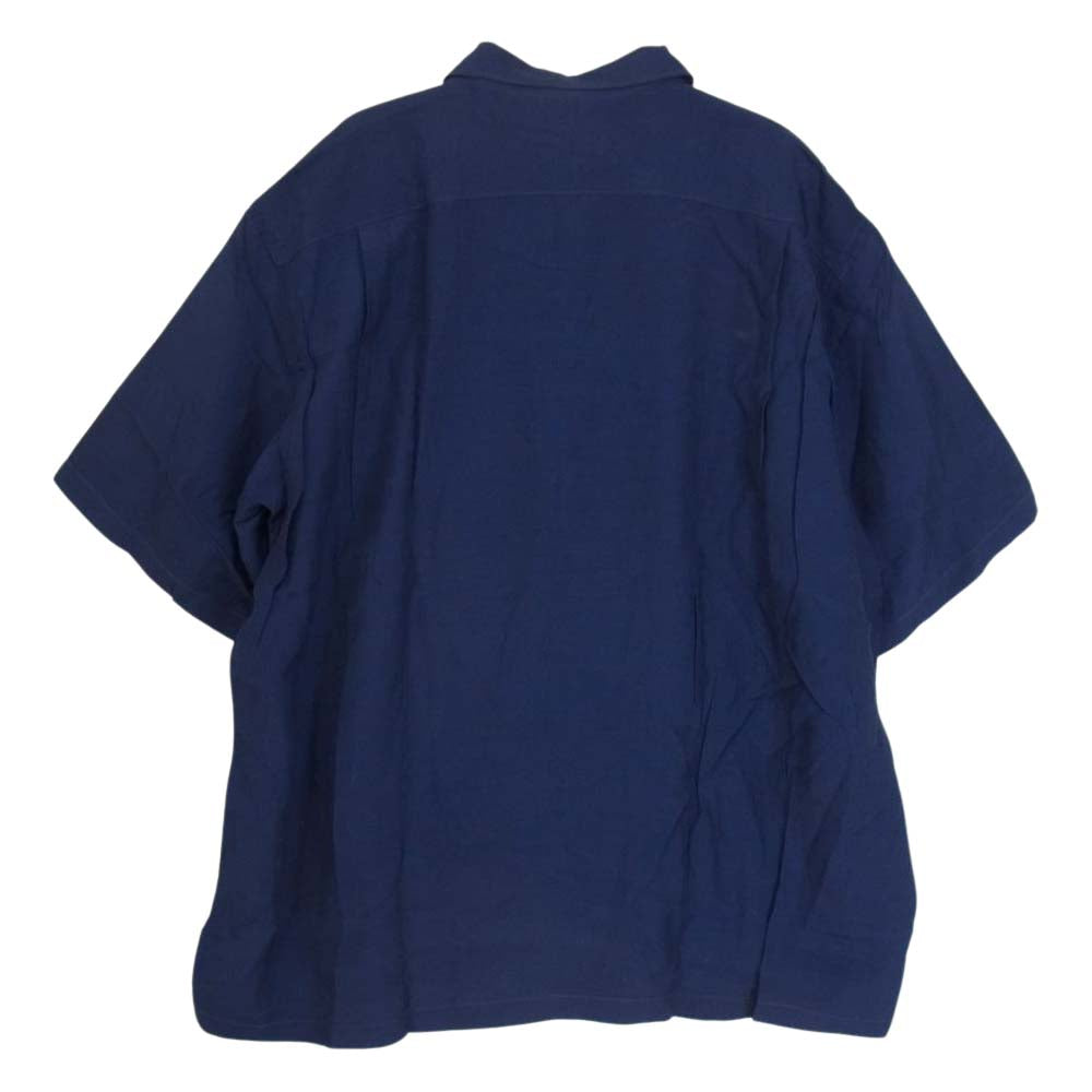 COMME des GARCONS HOMME コムデギャルソンオム AD1999 HB-020440 90s ヴィンテージ オープンカラー レーヨン 半袖  シャツ  ネイビー系 サイズ表記無【中古】