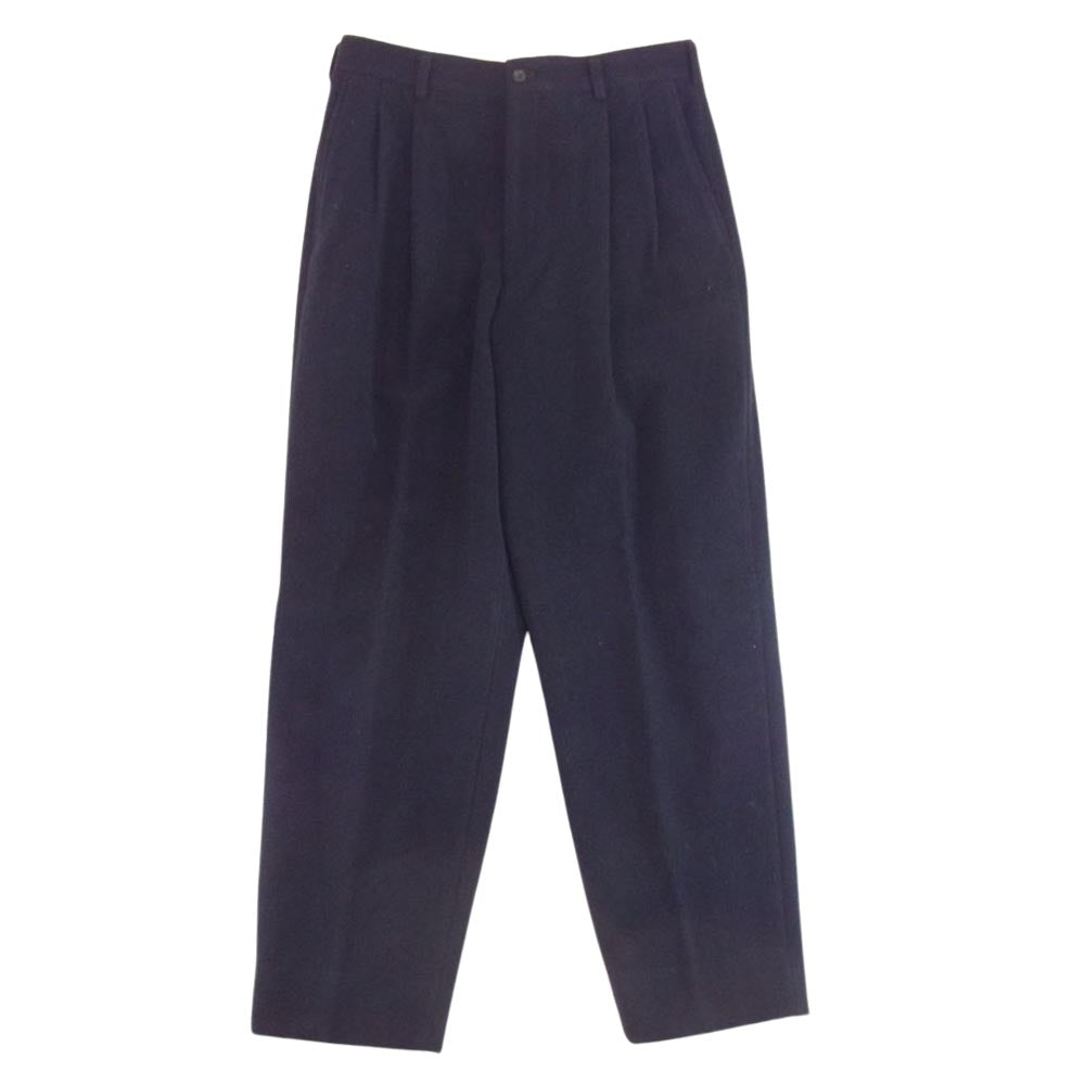 COMME des GARCONS HOMME コムデギャルソンオム AD1995 HP-08003L 90s ヴィンテージ ウール 2タック ワイド テーパード パンツ ネイビー系 L【中古】