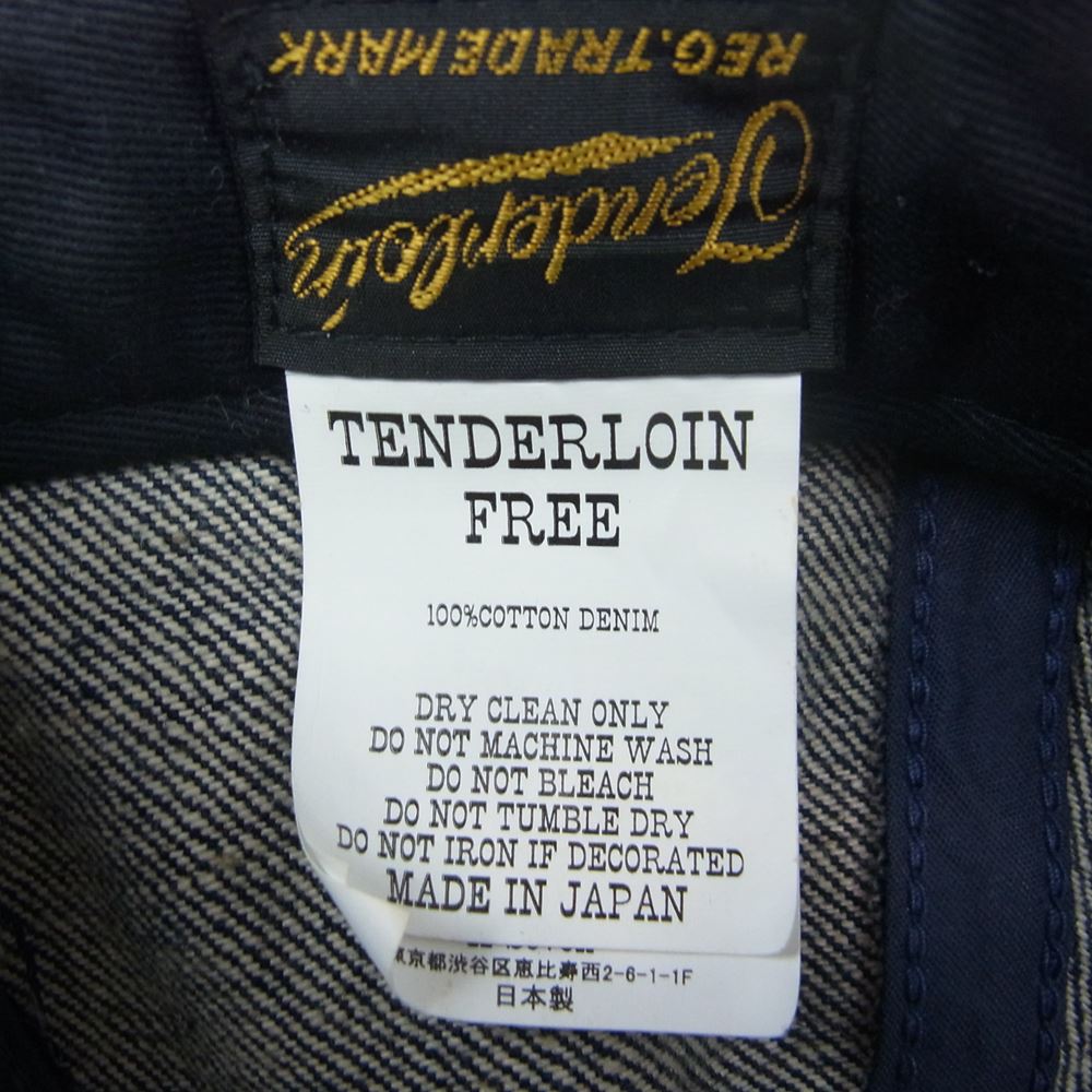TENDERLOIN テンダーロイン 19AW DENIM CAP デニム ロゴ ワッペン キャップ 帽子 ネイビー インディゴブルー系 F【中古】