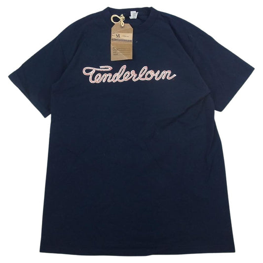 TENDERLOIN テンダーロイン 211SS TEE RH ロープ ロゴ クルーネック Tシャツ 半袖 ネイビー系 M【美品】【中古】