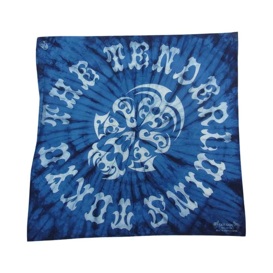 TENDERLOIN テンダーロイン 20SS BANDANA SKULL LITMUS TIE DYE ボルネオ スカル タイダイ バンダナ ネイビー系【美品】【中古】
