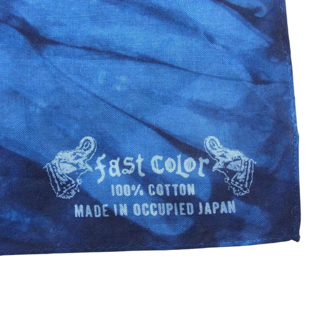 TENDERLOIN テンダーロイン 20SS BANDANA SKULL LITMUS TIE DYE ボルネオ スカル タイダイ バンダナ ネイビー系【美品】【中古】