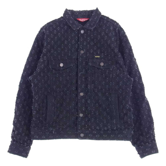 Supreme シュプリーム 20SS Hole Punch Denim  Trucker Jacket  ホールパンチ デニム トラッカー ジャケット Gジャン  ブラック系 M【中古】