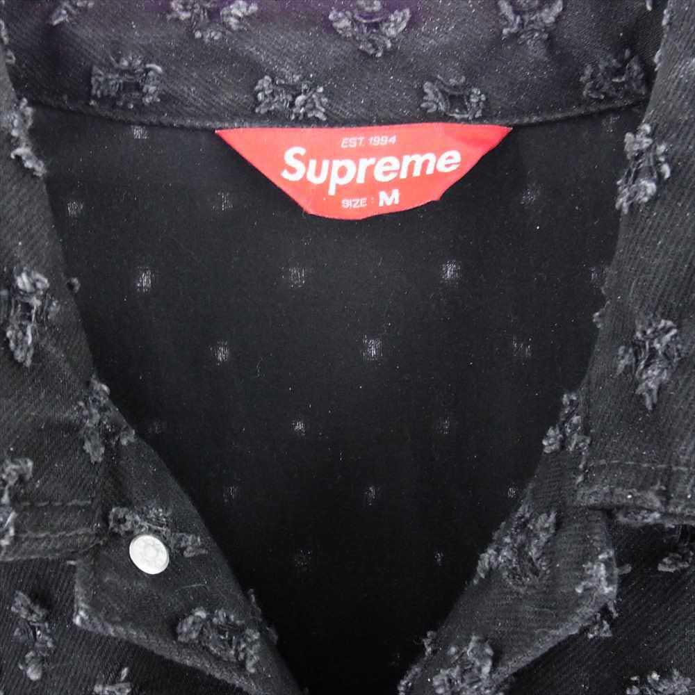 Supreme シュプリーム 20SS Hole Punch Denim  Trucker Jacket  ホールパンチ デニム トラッカー ジャケット Gジャン  ブラック系 M【中古】