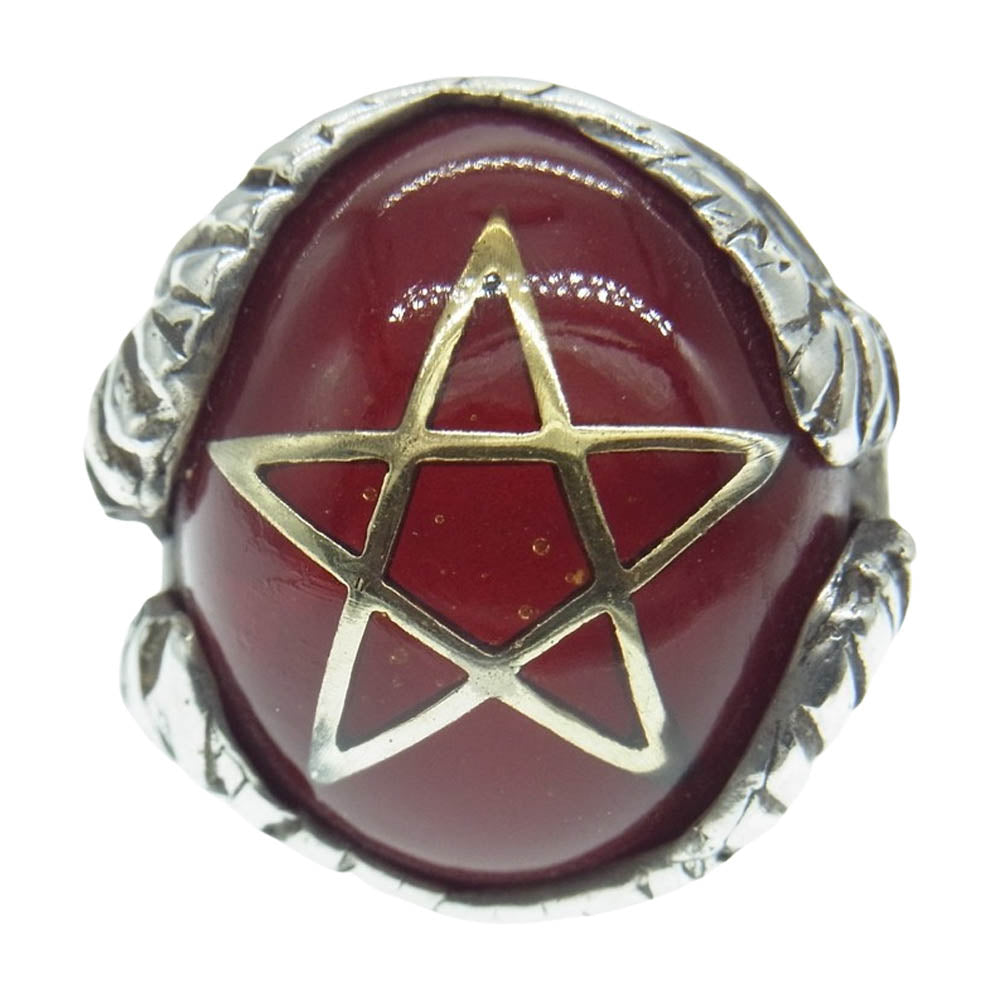 ALEX STREETER アレックスストリーター NEW Angel Heart Ring ニュー エンジェルハート リング シルバー系 レッド系 9号【中古】