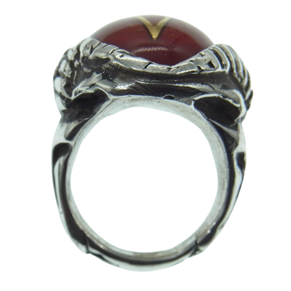 ALEX STREETER アレックスストリーター NEW Angel Heart Ring ニュー エンジェルハート リング シルバー系 レッド系 9号【中古】