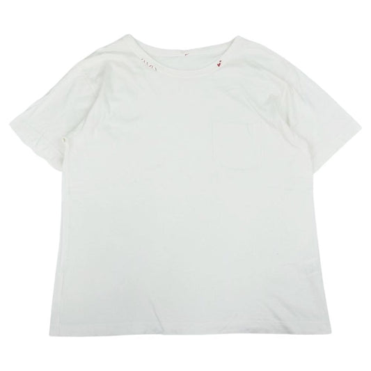 PORTER CLASSIC ポータークラシック H/W POCKET T-SHIRT スーピマコットン天竺 お針子手刺繍 ハンドワーク ポケットTシャツ ホワイト系 3【中古】