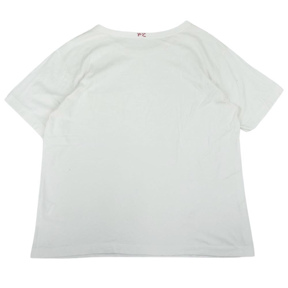 PORTER CLASSIC ポータークラシック H/W POCKET T-SHIRT スーピマコットン天竺 お針子手刺繍 ハンドワーク ポケットTシャツ ホワイト系 3【中古】