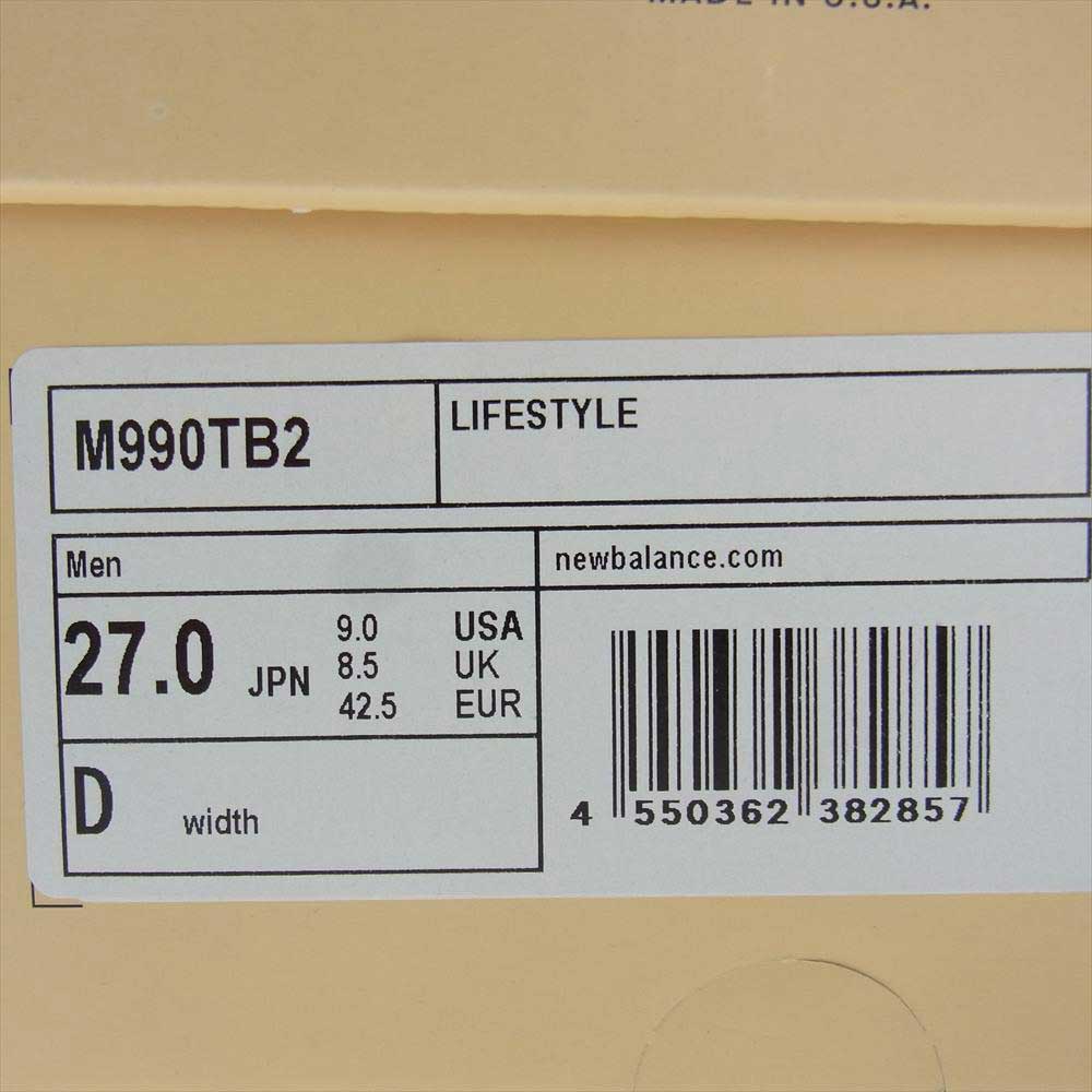 NEW BALANCE ニューバランス USA製 M990TB2 ブルー系 27cm【中古】
