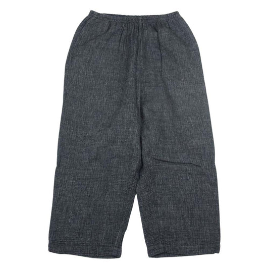 PORTER CLASSIC ポータークラシック SASHIKO LINEN PREMIUM PEACE PANTS 刺し子 リネン プレミアム ピース パンツ ブラック系 L【中古】