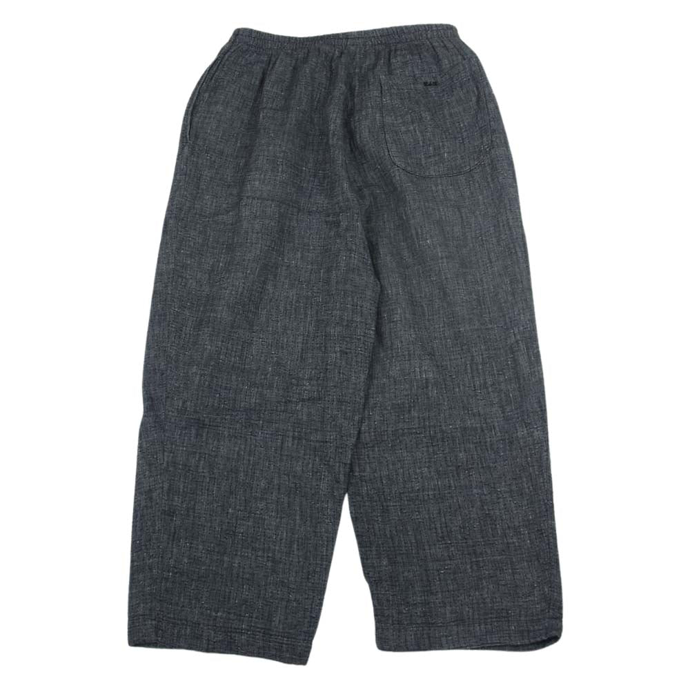 PORTER CLASSIC ポータークラシック SASHIKO LINEN PREMIUM PEACE PANTS 刺し子 リネン プレミアム ピース パンツ ブラック系 L【中古】