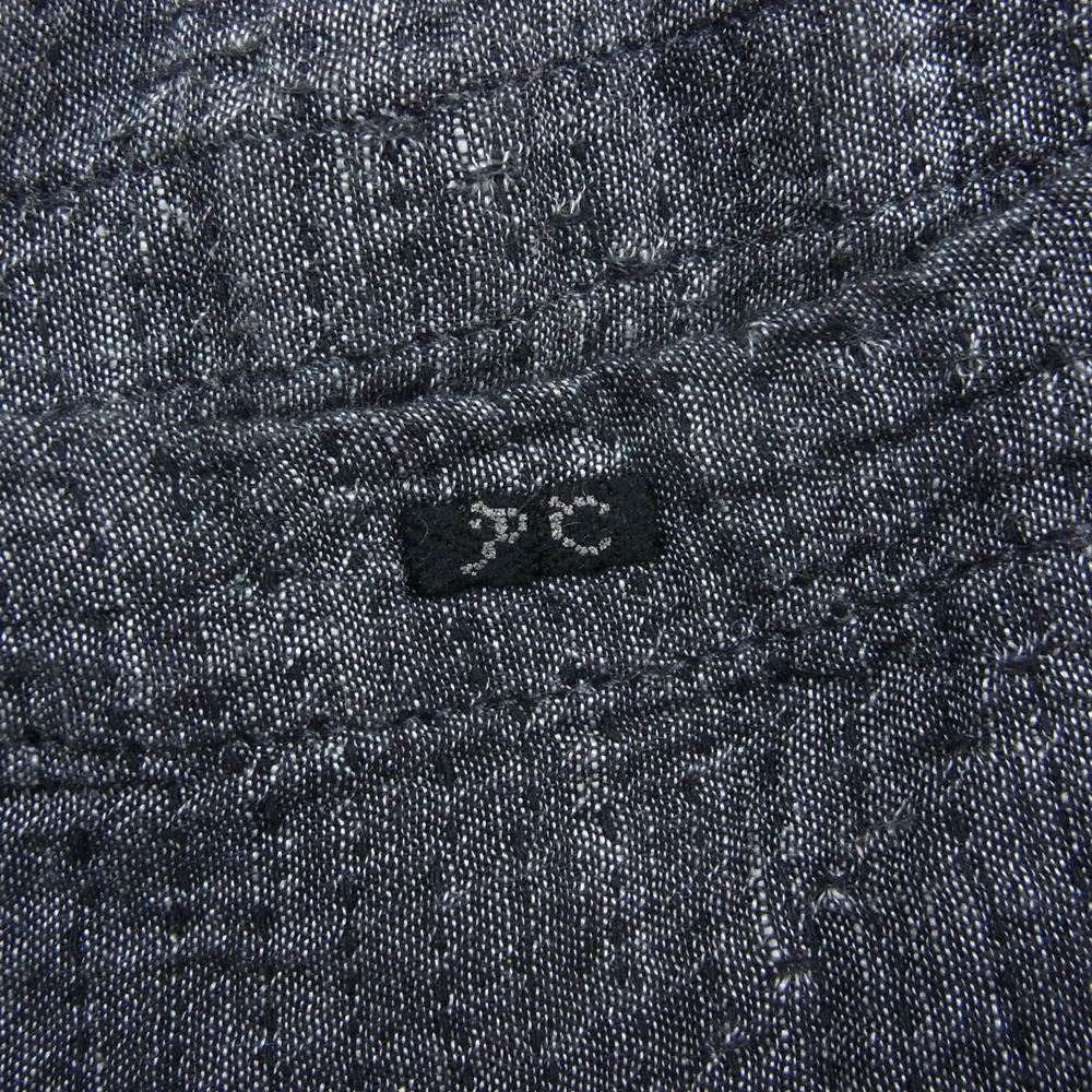 PORTER CLASSIC ポータークラシック SASHIKO LINEN PREMIUM PEACE PANTS 刺し子 リネン プレミアム ピース パンツ ブラック系 L【中古】