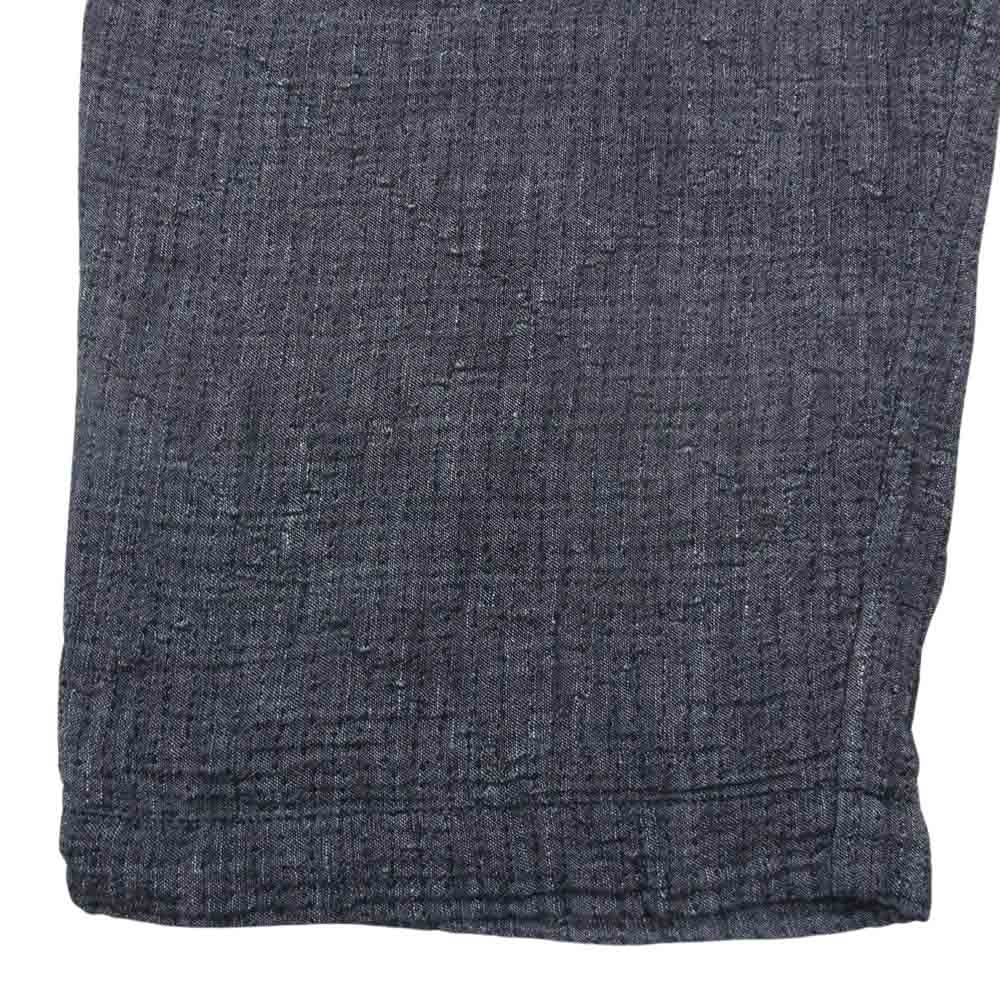 PORTER CLASSIC ポータークラシック SASHIKO LINEN PREMIUM PEACE PANTS 刺し子 リネン プレミアム ピース パンツ ブラック系 L【中古】