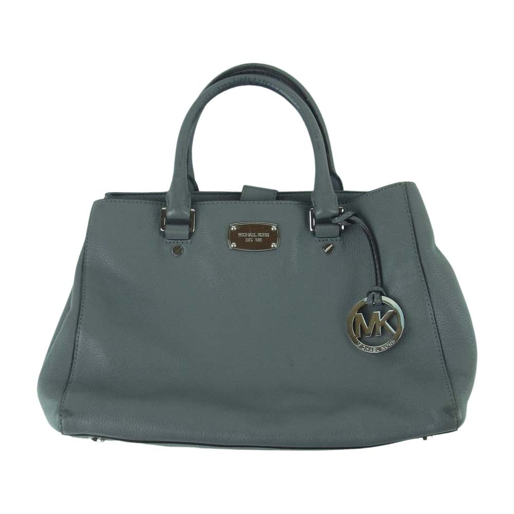 Michael Kors マイケルコース 35H3SBFT2L F-1406 MKチャーム付 レザー ハンド バッグ グレー系【中古】
