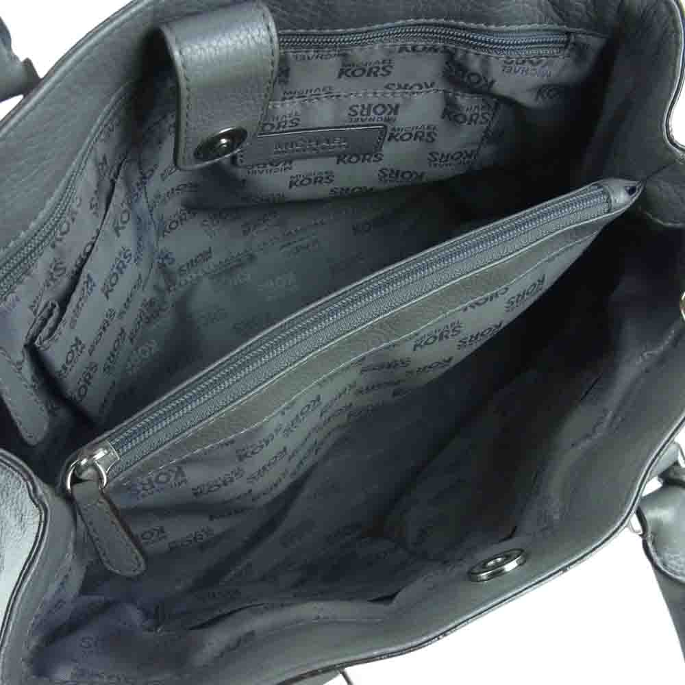 Michael Kors マイケルコース 35H3SBFT2L F-1406 MKチャーム付 レザー ハンド バッグ グレー系【中古】