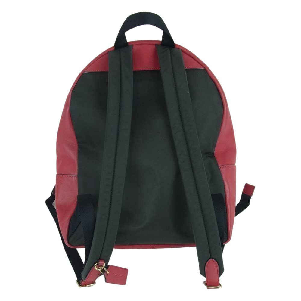 COACH コーチ H1922-F32200 チャーリー シグネチャー ミディアム リュック バックパック カンボジア製 レッド系 ブラウン系【中古】