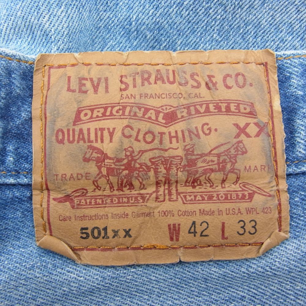 Levi's リーバイス 501-0000 90s ヴィンテージ USA製  ストレート デニム ビッグサイズ  インディゴブルー系 42【中古】