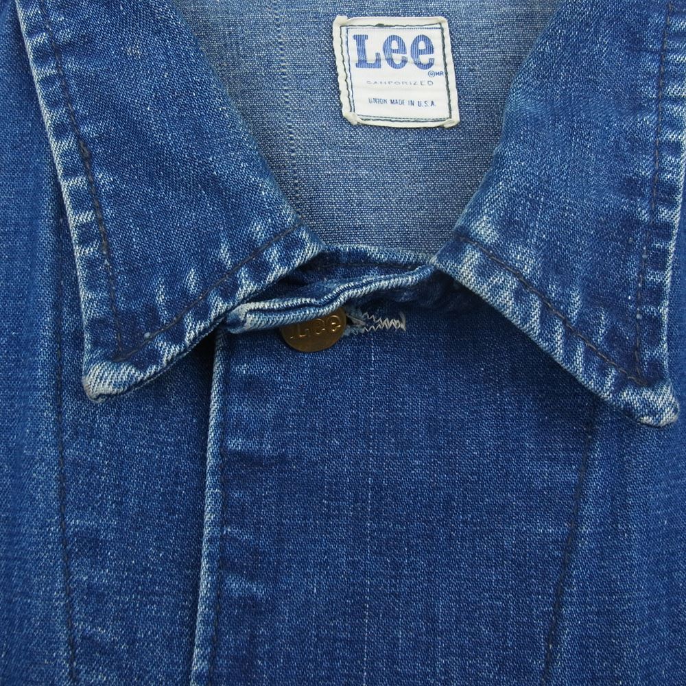 Lee リー 70s USA製 ヴィンテージ 白タグ デニム カバーオール インディゴブルー系【中古】