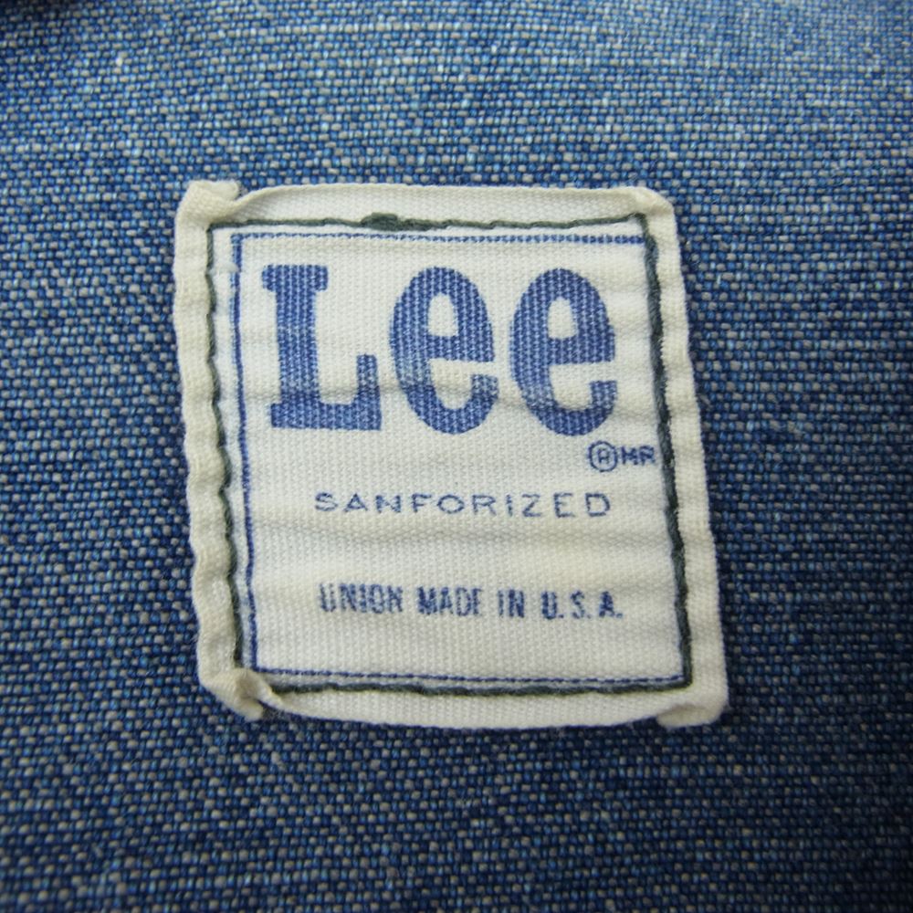 Lee リー 70s USA製 ヴィンテージ 白タグ デニム カバーオール インディゴブルー系【中古】