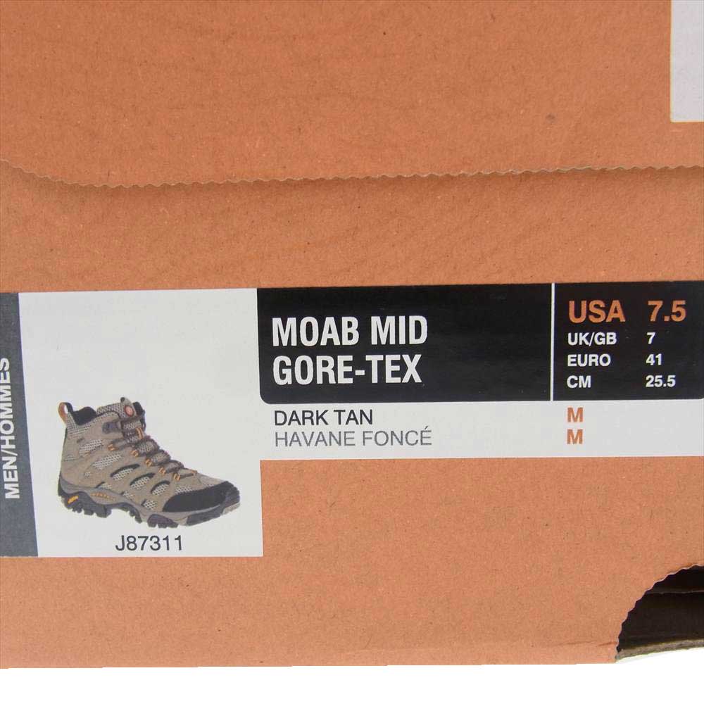 MERRELL メレル J87311  MOAB MID GORE-TEX モアブ ミッド ゴアテックス トレッキング シューズ ブーツ ライトブラウン系 25.5cm【中古】