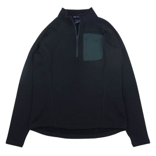 ARC'TERYX アークテリクス 国内正規 サンウェストタグ RHO AR TOP ストレッチ フリース ハーフジップ ジャケット ブラック系 S【中古】