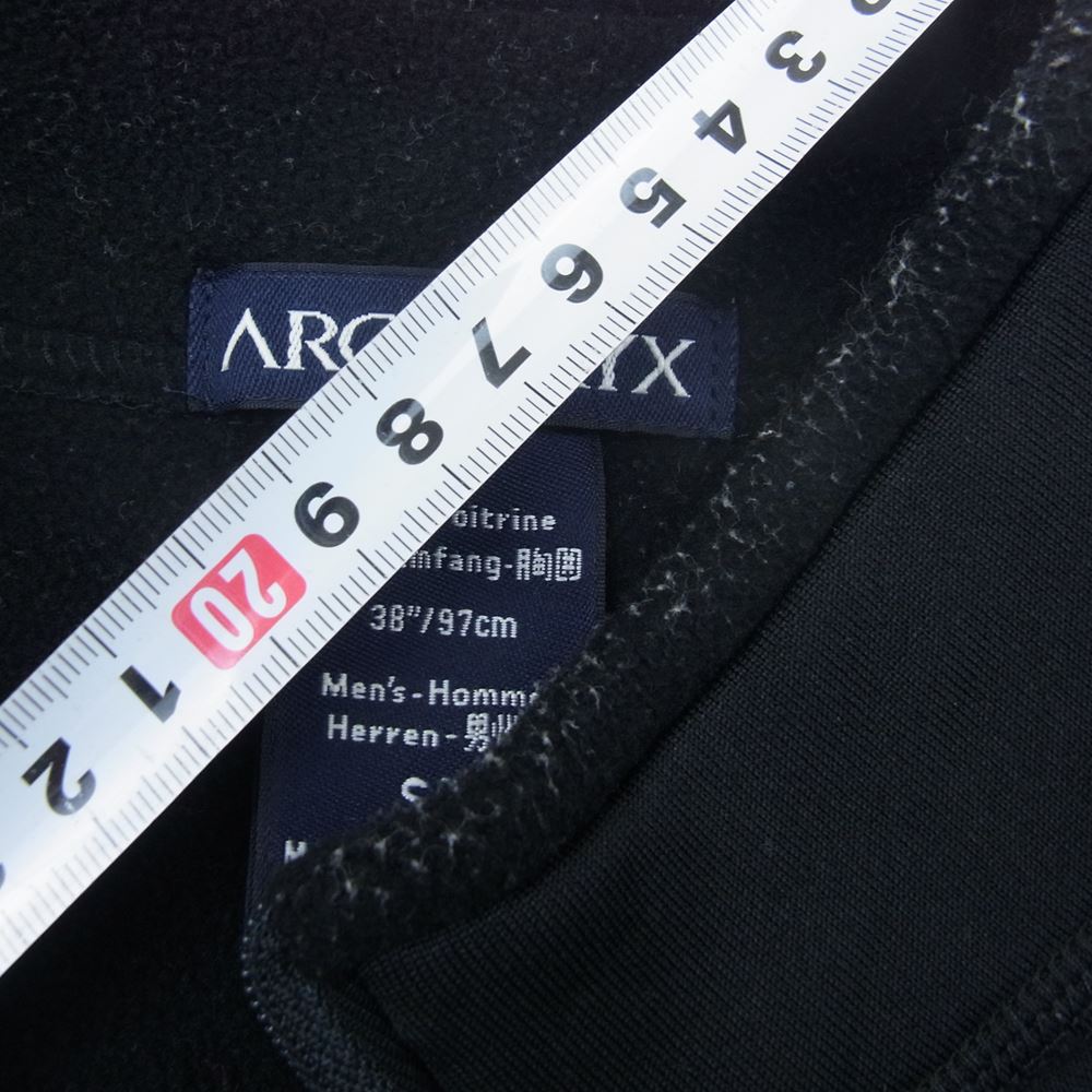 ARC'TERYX アークテリクス 国内正規 サンウェストタグ RHO AR TOP ストレッチ フリース ハーフジップ ジャケット ブラック系 S【中古】
