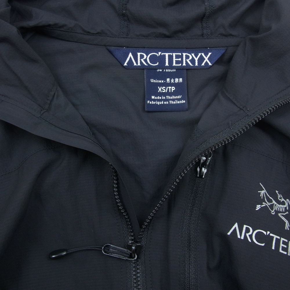 ARC'TERYX アークテリクス 国内正規 サンウェストタグ Squamish Hoody スコーミッシュ フーディ ライトシェル パーカ ジャケット ブラック系 XS【中古】