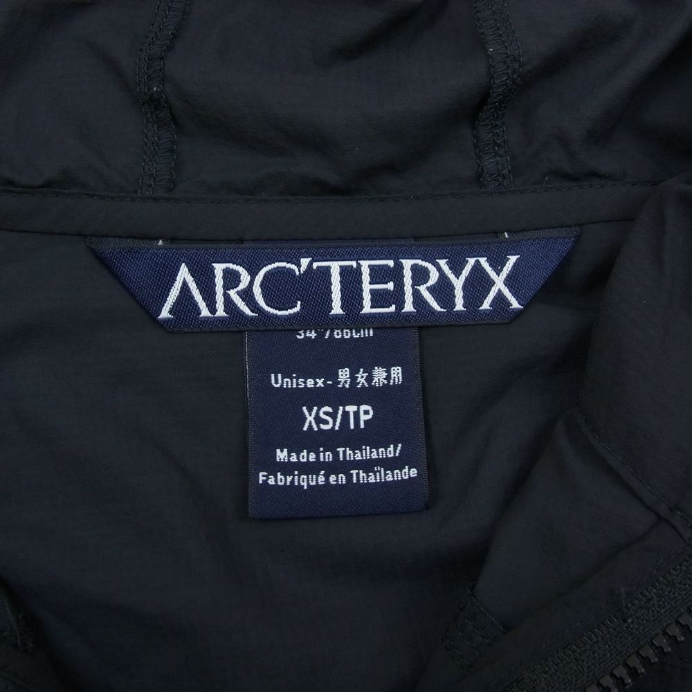 ARC'TERYX アークテリクス 国内正規 サンウェストタグ Squamish Hoody スコーミッシュ フーディ ライトシェル パーカ ジャケット ブラック系 XS【中古】