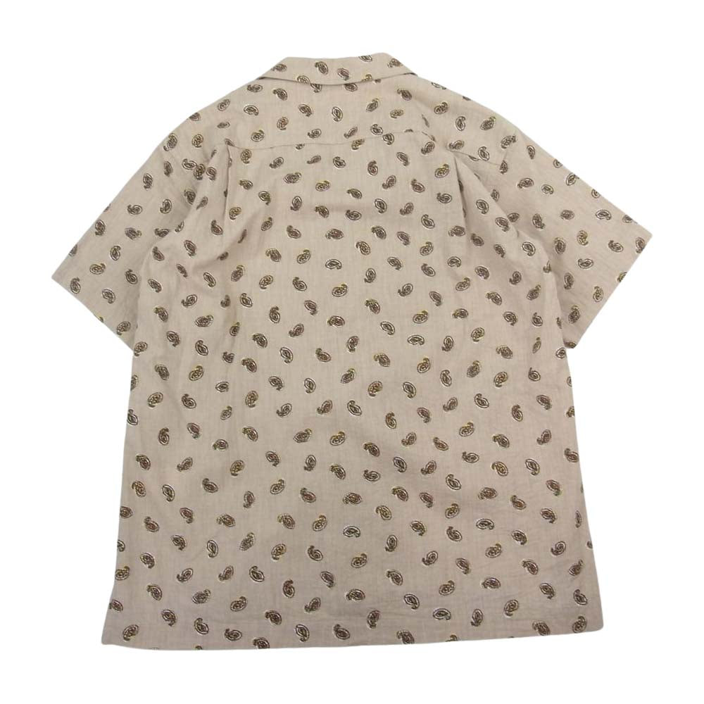 snowpeak スノーピーク SH-21SU101 Organic Cotton Poplin Shirt 総柄 ペイズリー プリント 半袖シャツ ベージュ系 S【新古品】【未使用】【中古】
