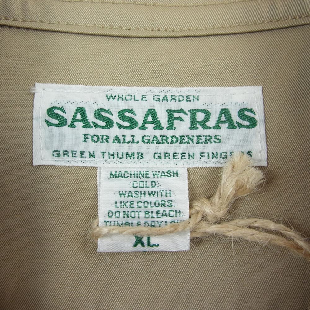 SASAFRAS ササフラス SF-221884 Gardening At Night Coat-Density Gabadine コットン コート ジャケット ベージュ系 XL【新古品】【未使用】【中古】